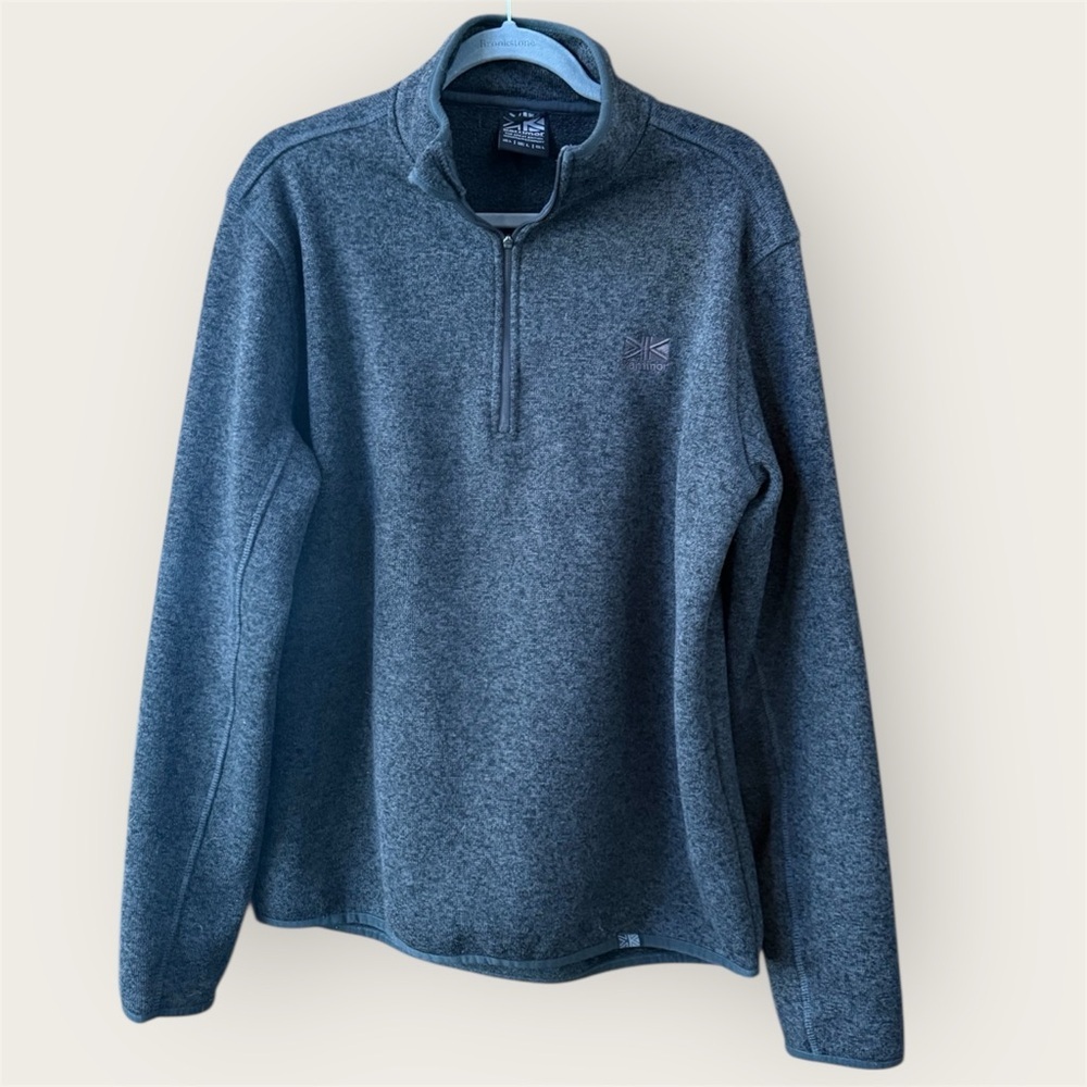 Karrimor men's quarter-zip pullover long sleeve in dark gray EUC